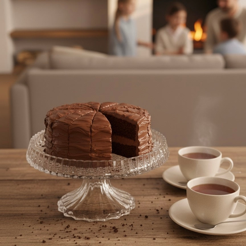 Mawaeen Round Luxury Glass Cake Stand (S) - Mawaeen