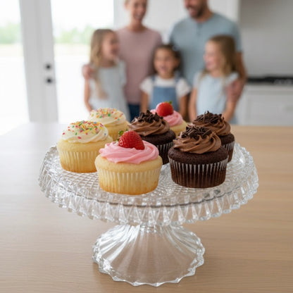 Mawaeen Round Luxury Glass Cake Stand (S) - Mawaeen