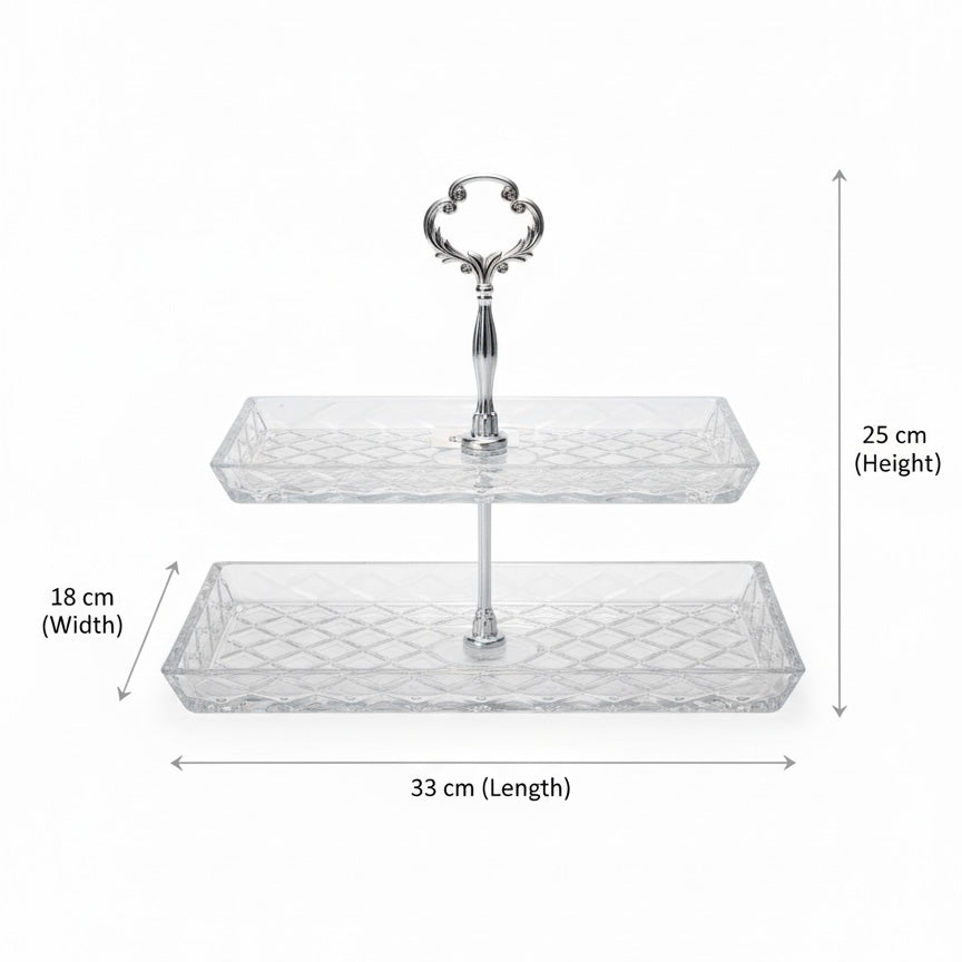 Mawaeen 2-Tier Luxury Glass Candy Plate – Elegant Serving Display - Mawaeen