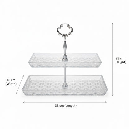Mawaeen 2-Tier Luxury Glass Candy Plate – Elegant Serving Display - Mawaeen
