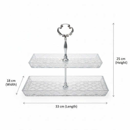 Mawaeen 2-Tier Luxury Glass Candy Plate – Elegant Serving Display