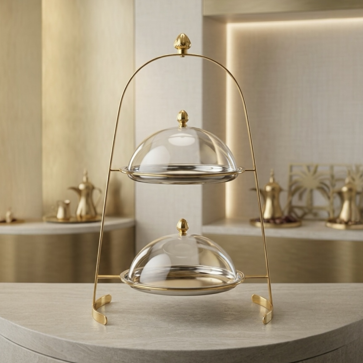 2-Tier Serving Candy Stand Gold - (L) - Mawaeen