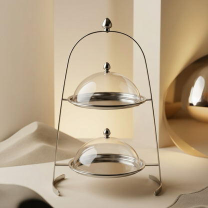 2-Tier Serving Candy Stand Silver - (L) - Mawaeen