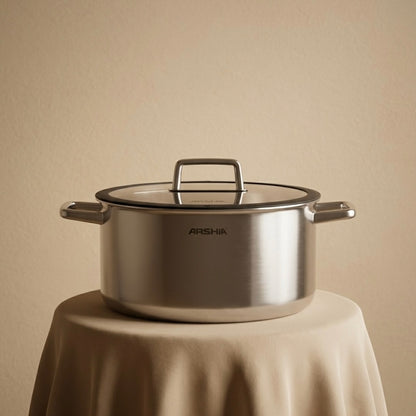Arshia 20cm Hybrid Stainless Steel Non-Stick cooking pot with Lid - Mawaeen