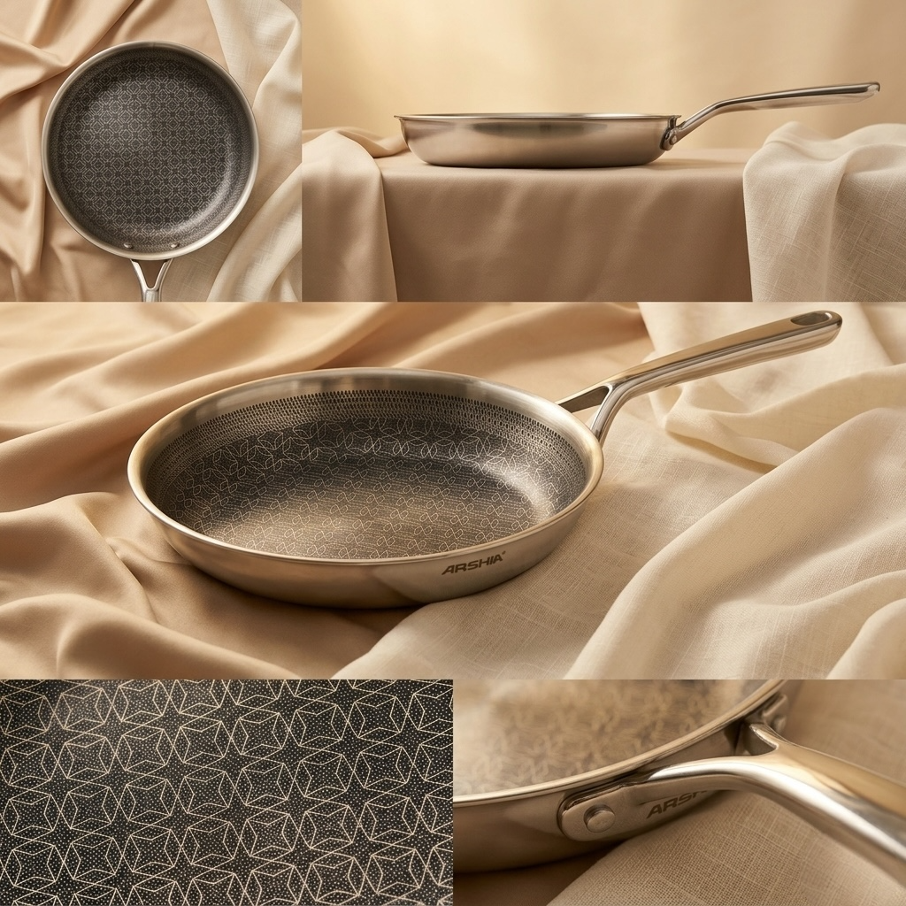 Arshia 24cm Hybrid Stainless Steel Non-Stick Fry Pan - Mawaeen