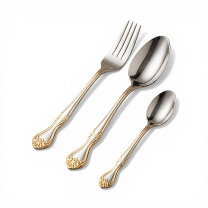 Premium 36-Piece Gold & Silver Cutlery Set - Mawaeen