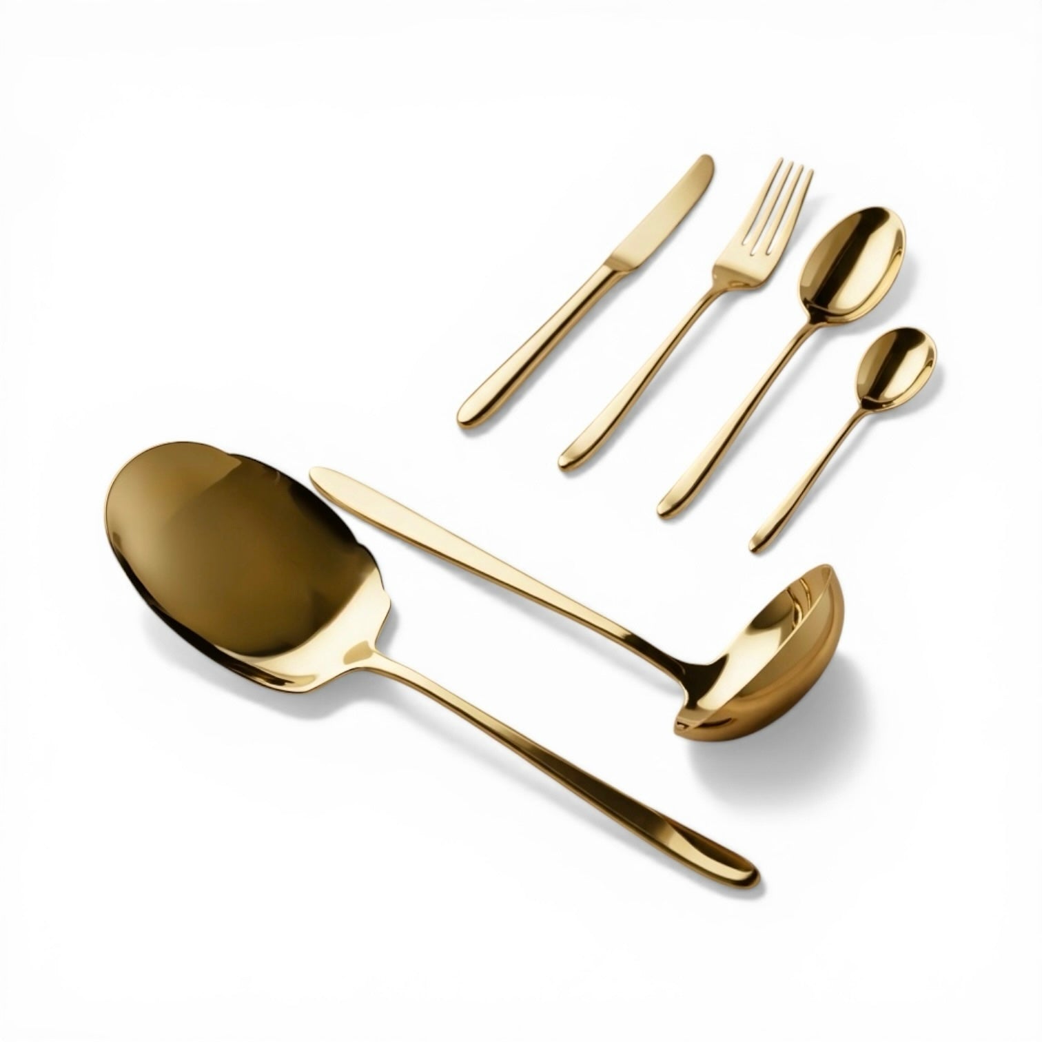 Arshia 26-piece Gold Silver Cutlery Set with Stand - Mawaeen
