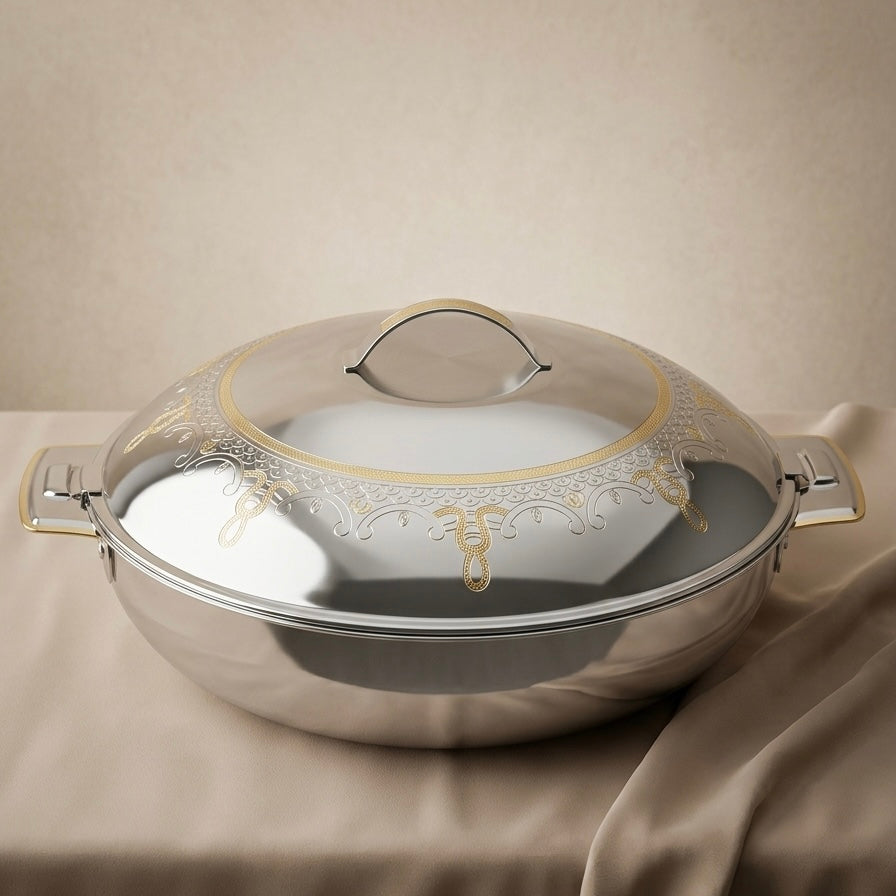 Zahra Gold Hot Pot 32 cm – Stainless Steel - Mawaeen