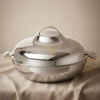 Elmah Gold Hot Pot 32 cm – Stainless Steel Food Warmer - Mawaeen