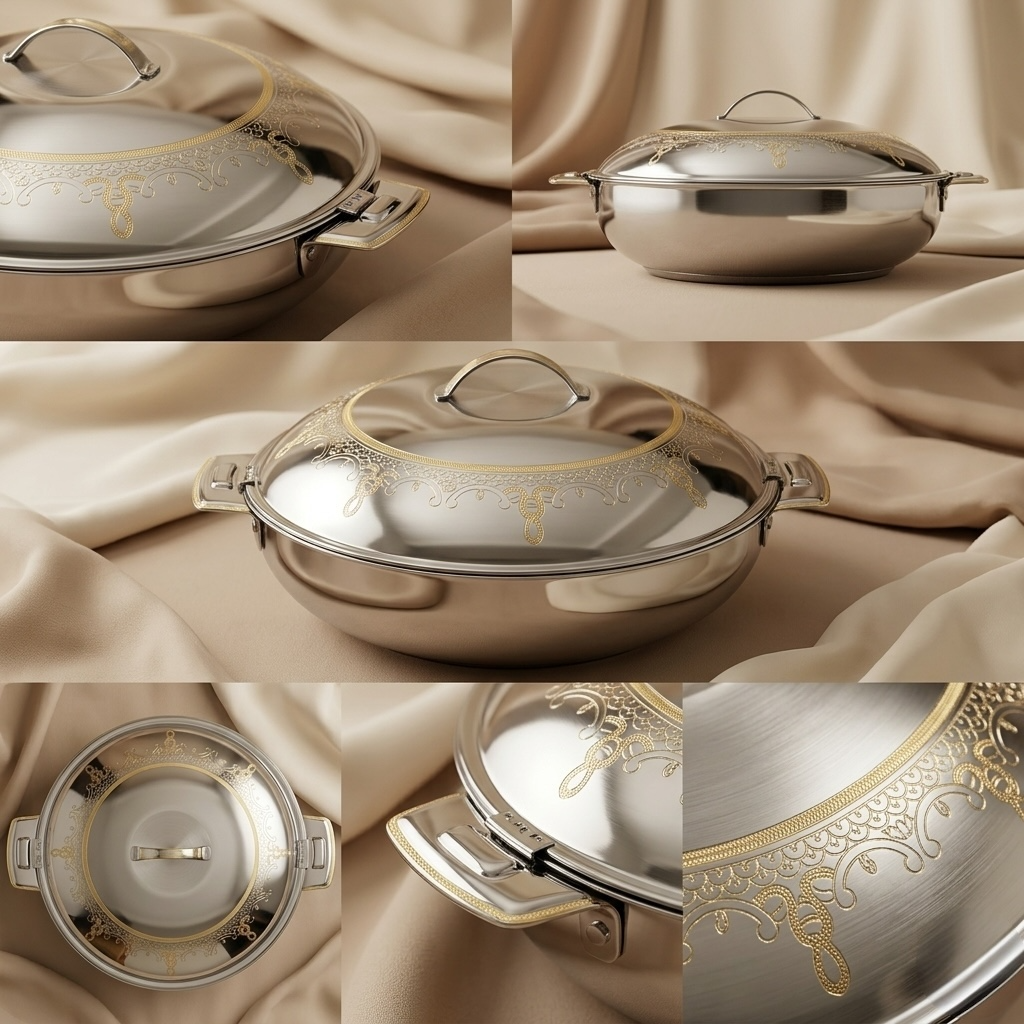 Zahra Gold Hot Pot 32 cm – Stainless Steel - Mawaeen