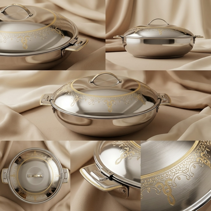Zahra Gold Hot Pot 32 cm – Stainless Steel - Mawaeen