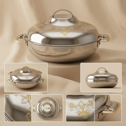 Elmah Gold Hot Pot 28 cm – Stainless Steel Food Warmer - Mawaeen