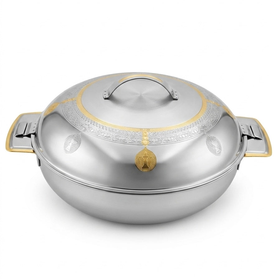 Salemah Gold Hot Pot 40 cm – Stainless Steel Food Warmer - Mawaeen