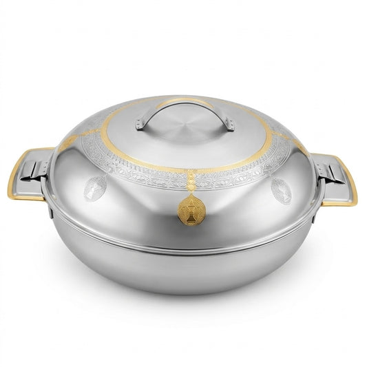 Salemah Gold Hot Pot 36 cm – Stainless Steel Food Warmer - Mawaeen
