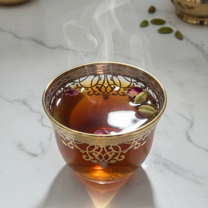 Cawa Arabic Coffee Cups Set Gold – 6 Pieces (80cc, Turkish Made) - Mawaeen