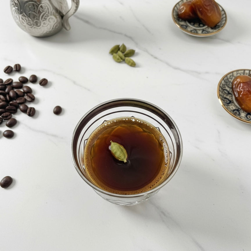 Cawa Arabic Coffee Cups Set Silver – 6 Pieces (80cc, Turkish Made) - Mawaeen