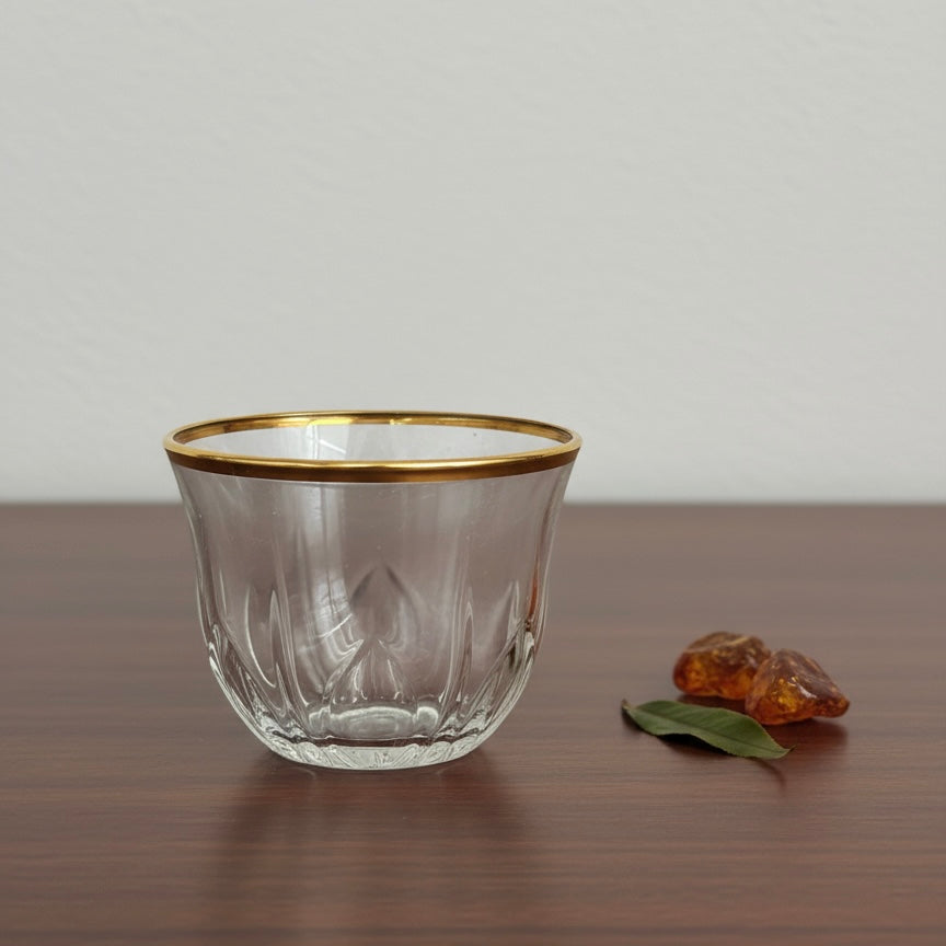 Cawa Arabic Coffee Cups Set Gold – 6 Pieces (80cc, Turkish Made) - Mawaeen