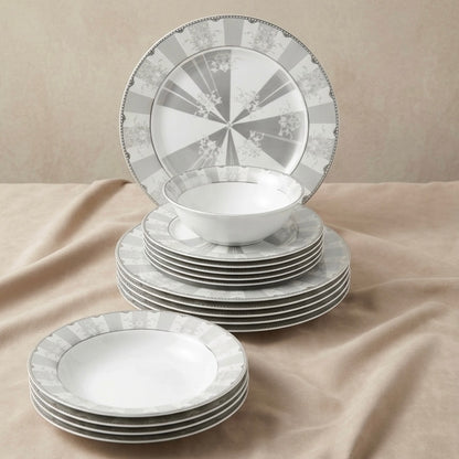 24-Piece Porcelain Dinner Set – Elegant Classic Design - Mawaeen