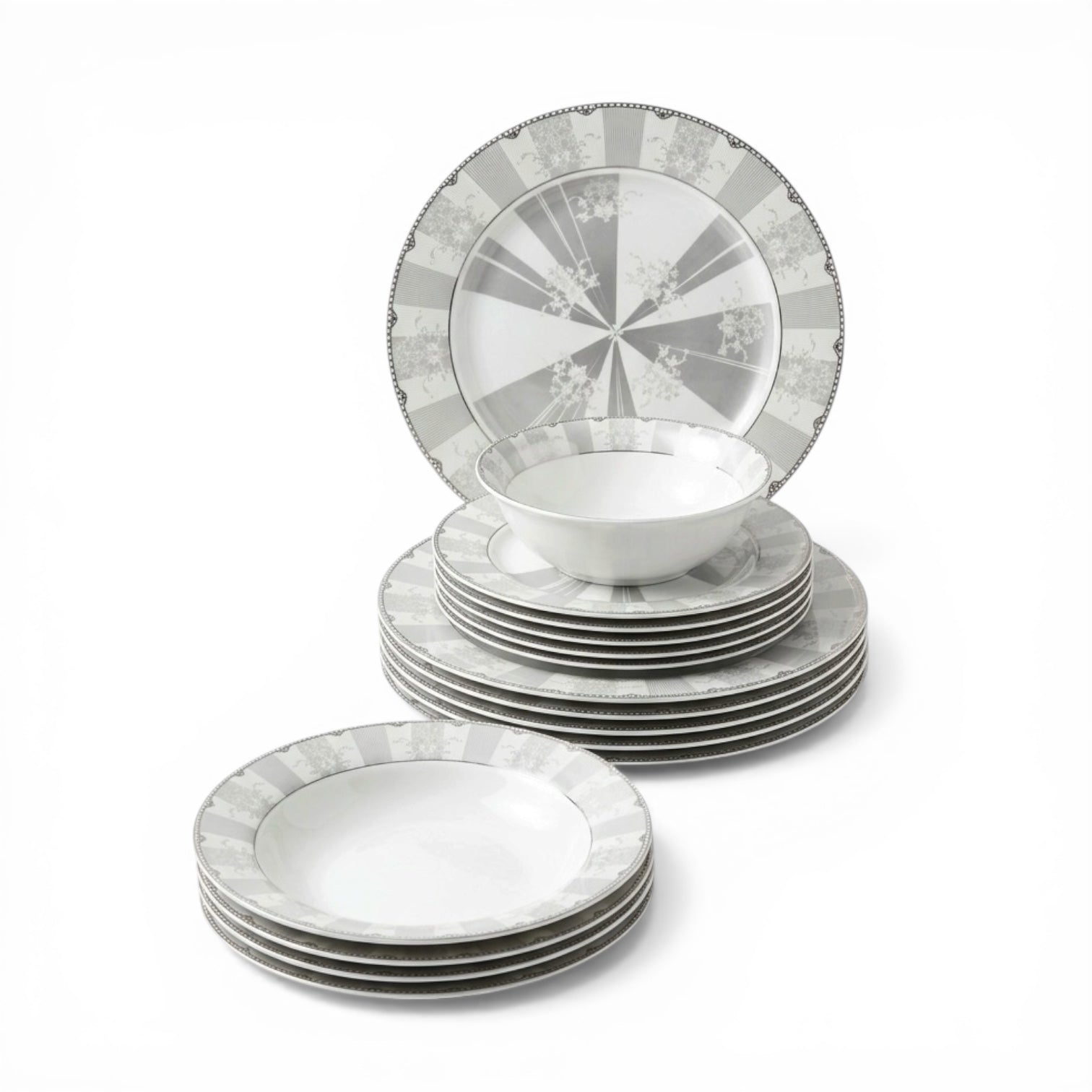 24-Piece Porcelain Dinner Set – Elegant Classic Design - Mawaeen