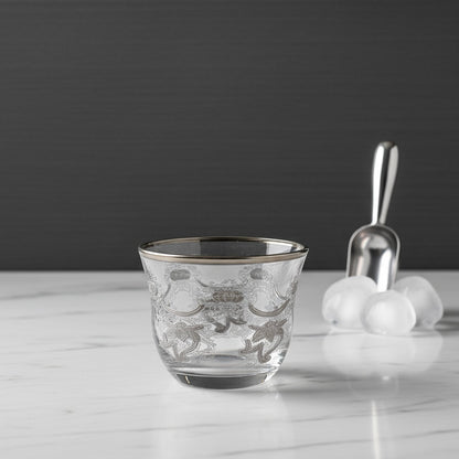 Cawa Arabic Coffee Cups Set Silver – 6 Pieces (80cc, Turkish Made) - Mawaeen
