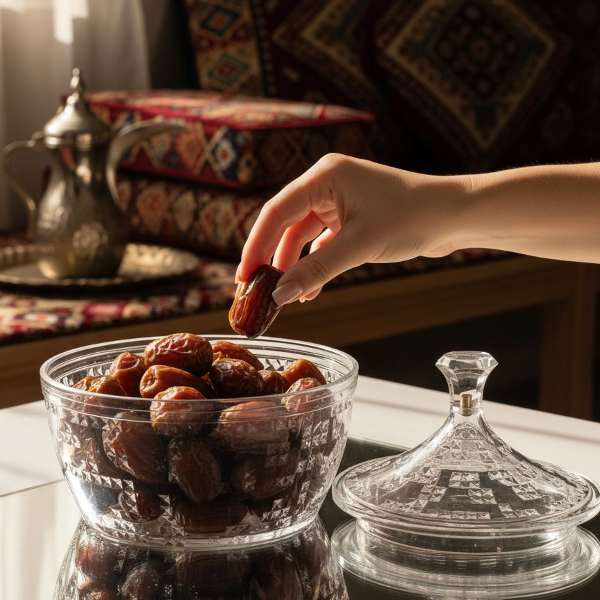 Premium Acrylic Date Bowl with Lid – Elegant Serving Piece (M) - Mawaeen