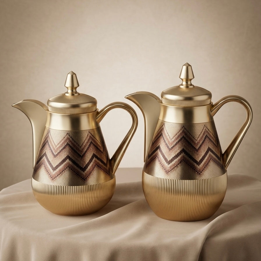 Arabic Dallah Set 0.35L + 0.5L – Matt Gold | Najib - Mawaeen