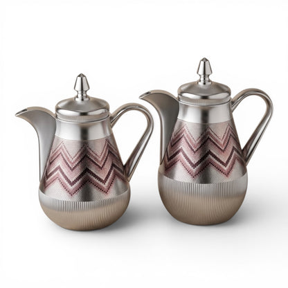 Arabic Dallah Set 0.35L + 0.5L – Matt Silver | Najib - Mawaeen