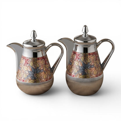 Arabic Dallah Set 0.35L + 0.5L – Silver Finish | Najib - Mawaeen