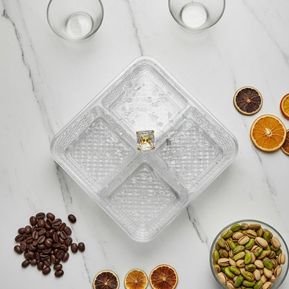 Elegant Acrylic Candy Box D/4 with Lid – Square Design (S) - Mawaeen