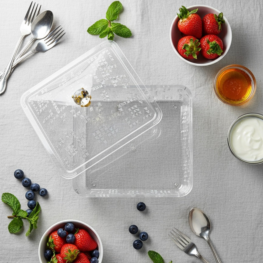Elegant Acrylic Candy Box with Lid – Square Design (S)
