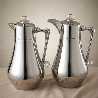 Najib Vacuum Flask Set – Silver | 1.0L + 1.0L - Mawaeen