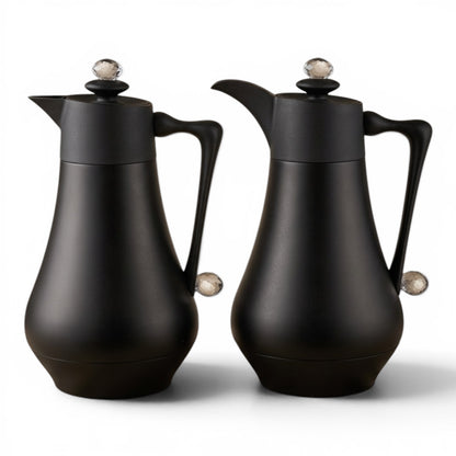 Najib Vacuum Flask Set – Black | 1.0L + 1.0L - Mawaeen