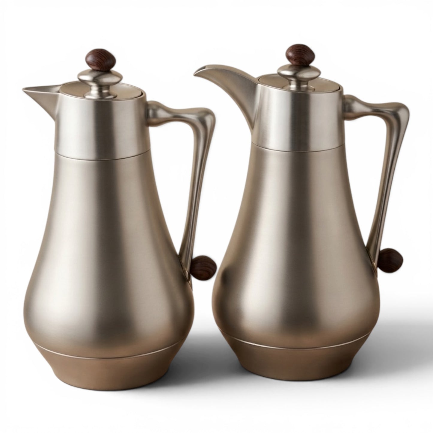 Najib Vacuum Flask Set – Matt Silver | 1.0L + 1.0L - Mawaeen