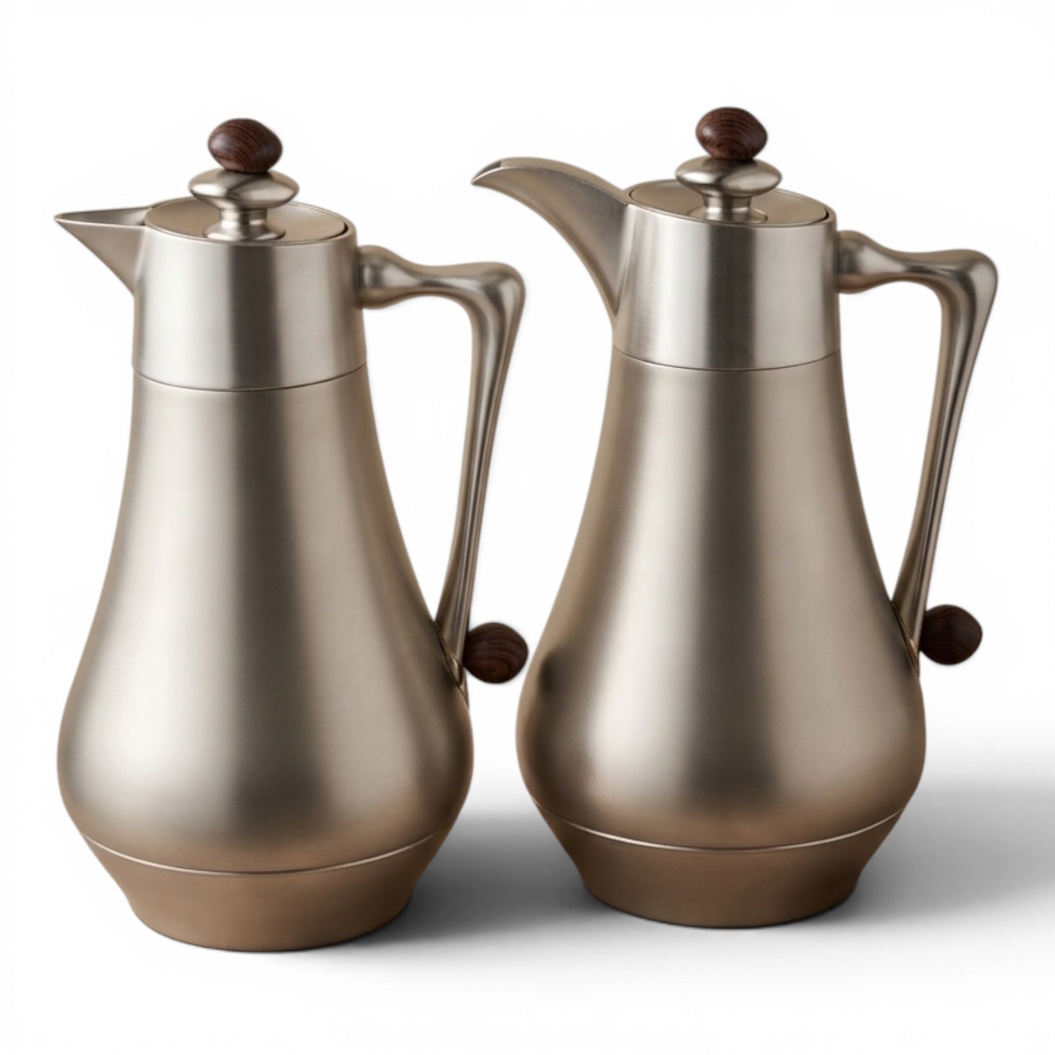 Najib Vacuum Flask Set – Matt Silver | 1.0L + 1.0L - Mawaeen