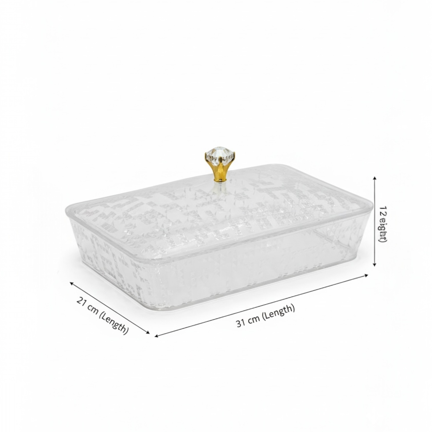 Elegant Rectangular Acrylic Candy Box with Lid Clear – (S) - Mawaeen