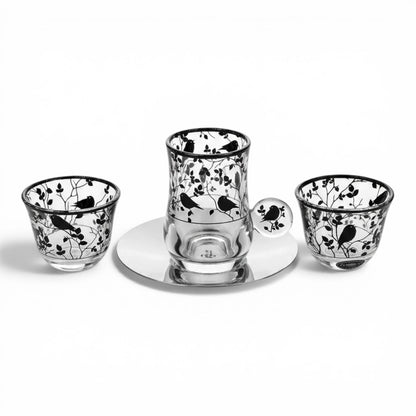 Midnight Song 18-Piece Hospitality Set – Black Birds - Mawaeen