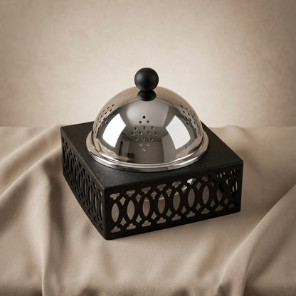 Modern Incense Burner with Stainless Steel Lid - Mawaeen