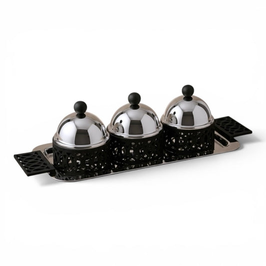 3-Piece Built-in Candy Bowl Set with Serving Tray - Mawaeen