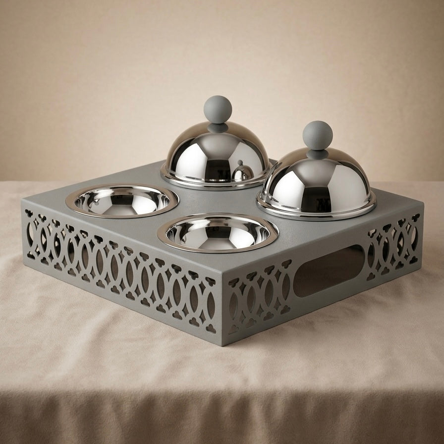 Modern Quadruple Candy Bowl Set - Gray - Mawaeen