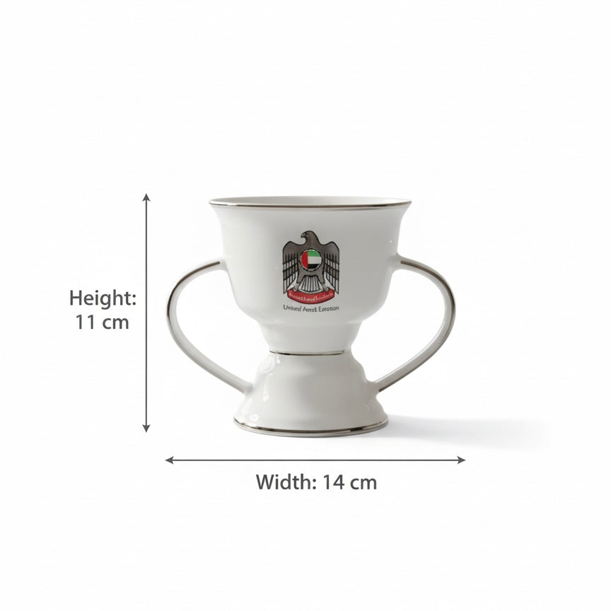 UAE Emblem Small Incense Burner – Silver Details (S) - Mawaeen