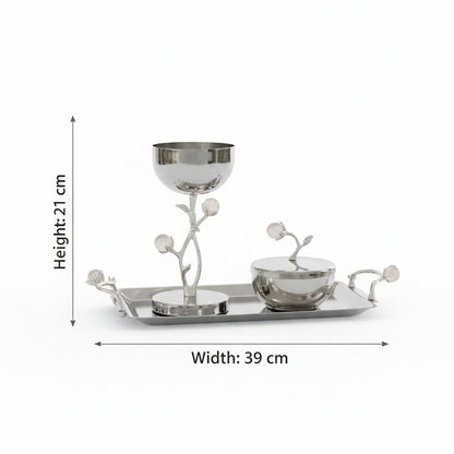 Luxury Incense Burner Gift Set in Wooden Box- P/Flower - Mawaeen