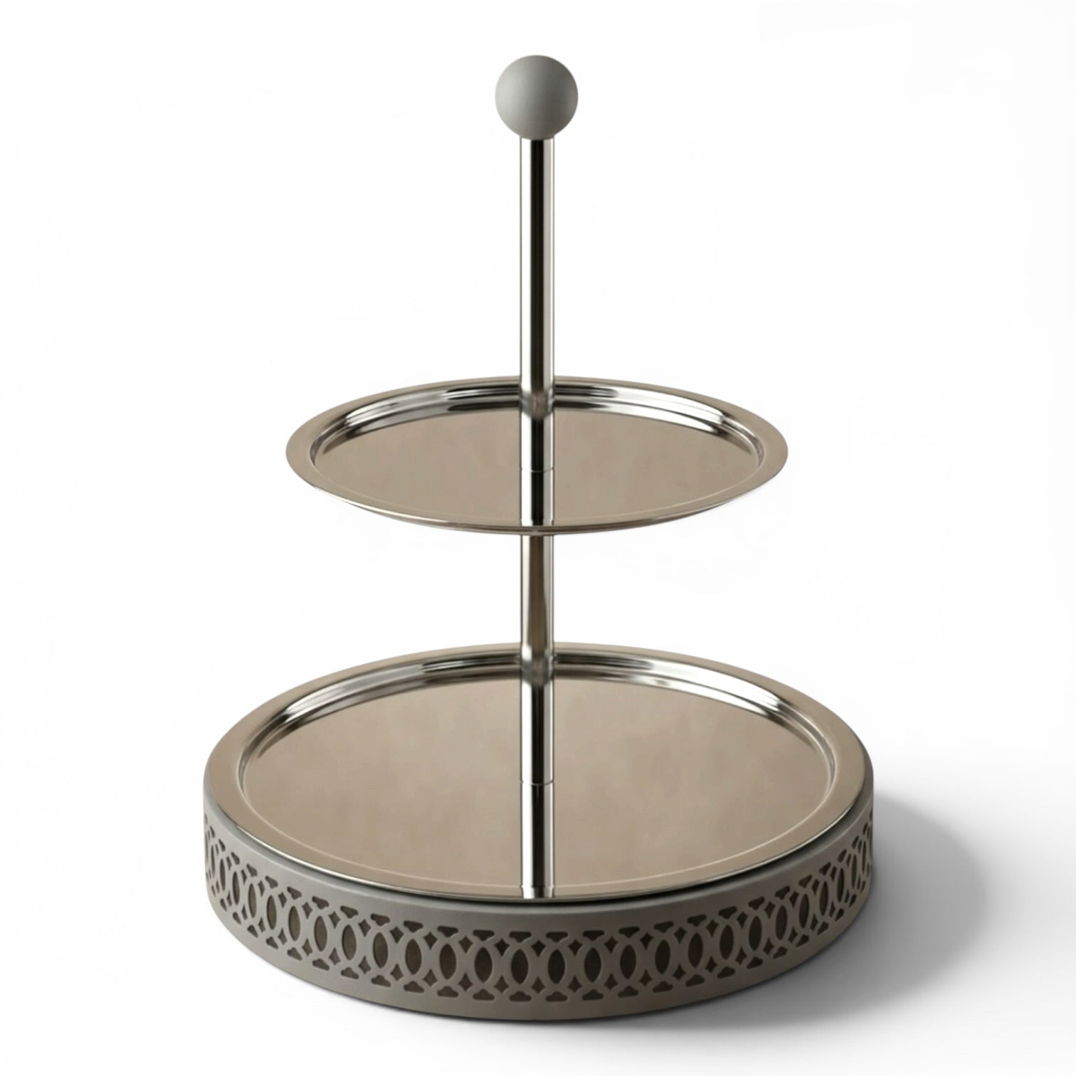 Modern 2-Tier Dessert & Candy Stand - Gray - Mawaeen