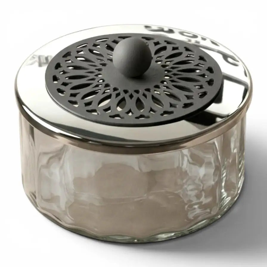 Modern Glass Candy Box (S) - Silver - Mawaeen