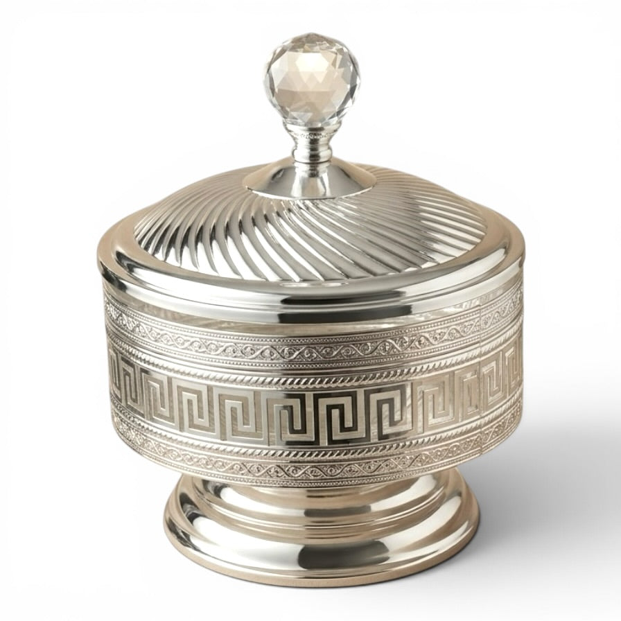 Modern Silver Filigree Candy Bowl - L - Mawaeen
