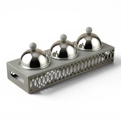 Modern Triple Candy Bowl Set - Gray - Mawaeen
