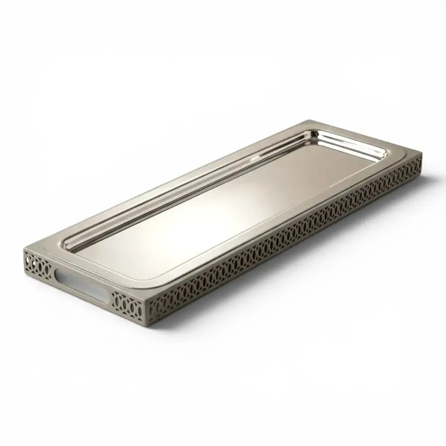 Modern Rectangular Serving Tray (S) – Silver - Mawaeen