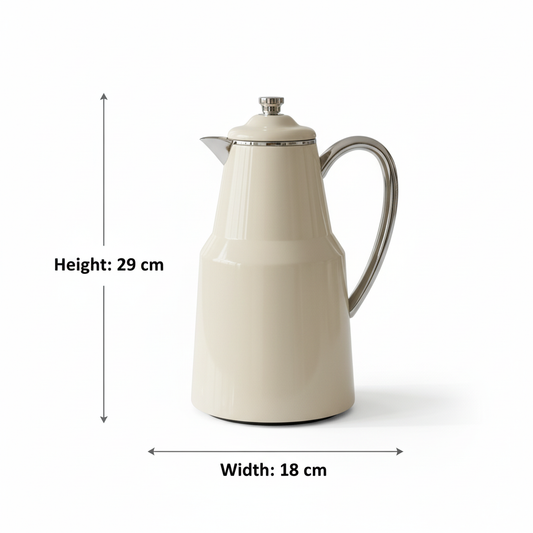 Pilsco Premium Thermal Flask – (Ivory & Silver, 1.3L)