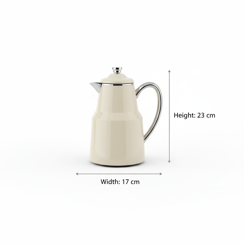 Pilsco Premium Thermal Flask – (Ivory & Silver, 0.65L) - Mawaeen