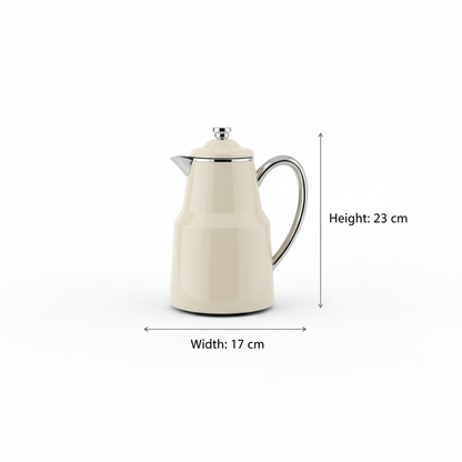 Pilsco Premium Thermal Flask – (Ivory & Silver, 0.65L) - Mawaeen