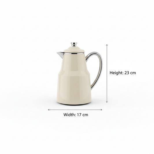 Pilsco Premium Thermal Flask – (Ivory & Silver, 0.65L) - Mawaeen